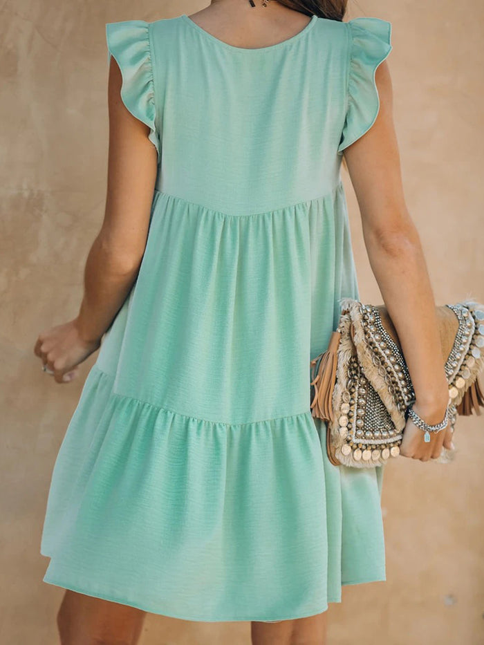 Romantic Sweet Simple Casual Loose Mini Dress