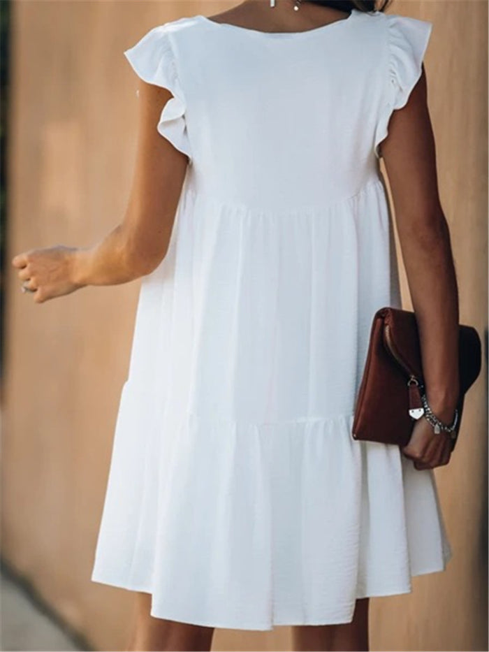 Romantic Sweet Simple Casual Loose Mini Dress