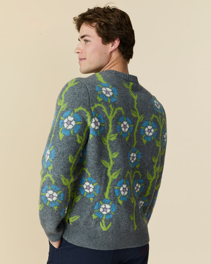Roses Sweater Heather Grey Multi