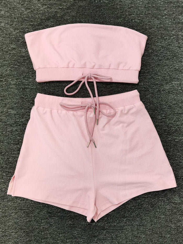 Round Neck Casual Shorts Suit