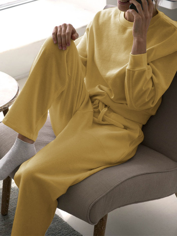 Round Neck Knitted Casual Thin Suit