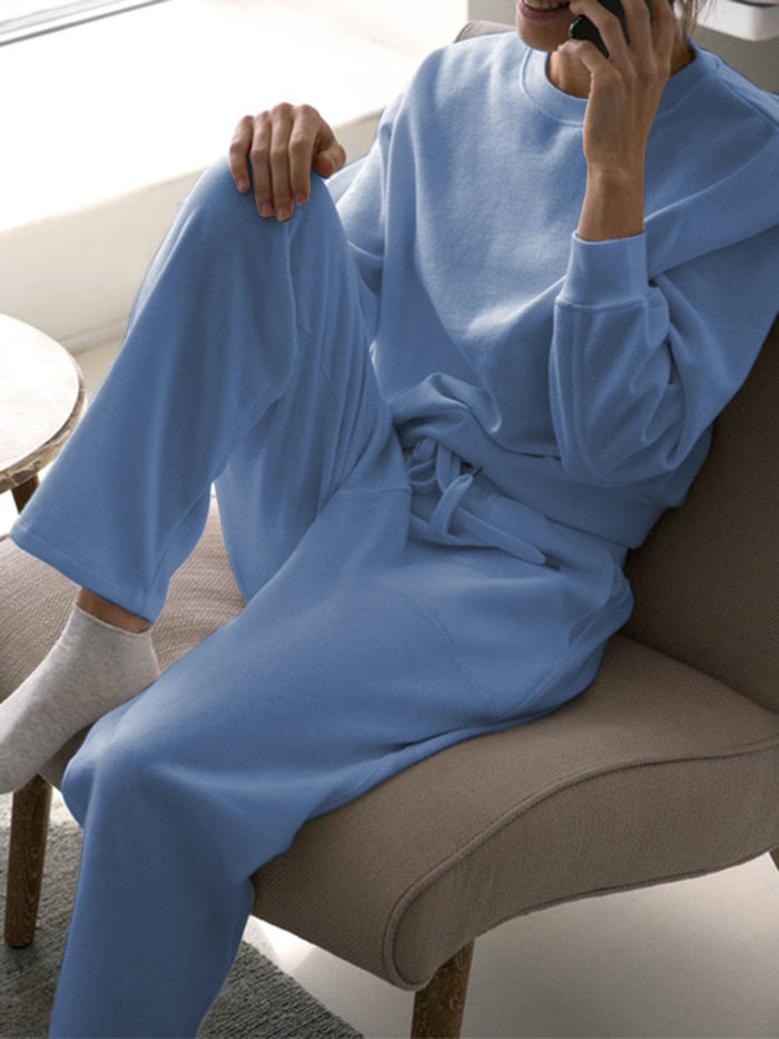 Round Neck Knitted Casual Thin Suit