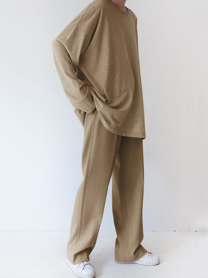Round Neck Loose And Comfortable Long Sleeve Suit