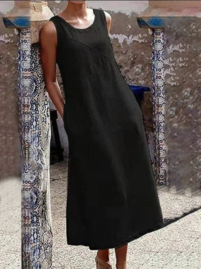 Round Neck Trousers Sleeveless Dress