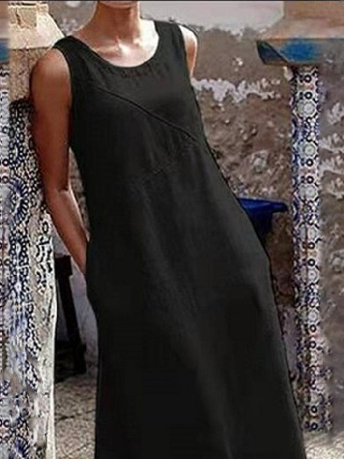 Round Neck Trousers Sleeveless Dress