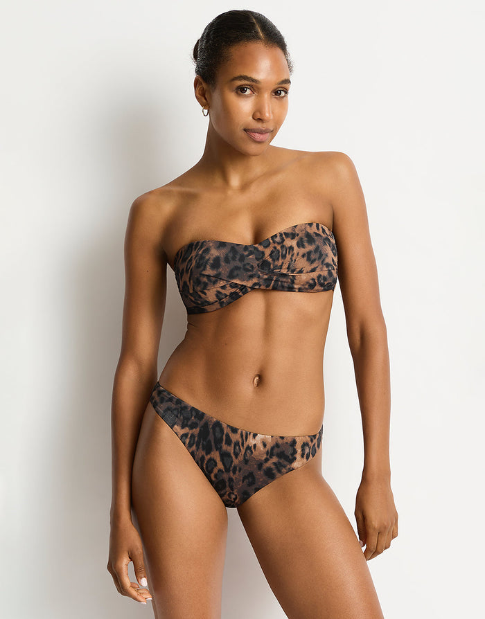Sea Level Savanna Regular Cheeky Bikini Pant - Chocolate - Simply Beach UK