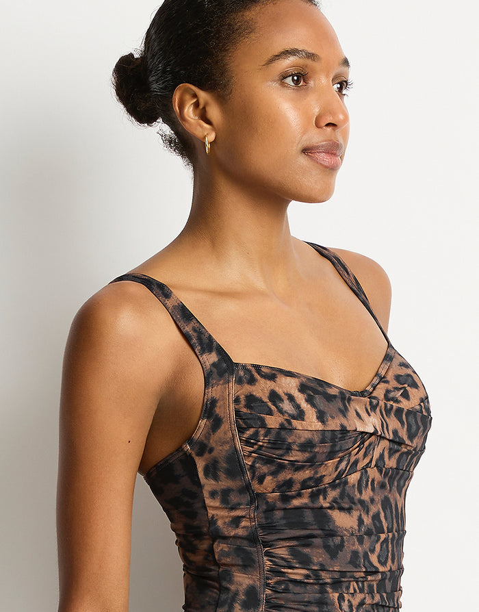 Sea Level Savanna Twist Front Multifit Swimsuit - Chocolate - Simply Beach UK