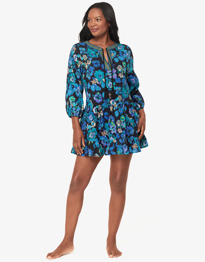 Secret Garden Beach Dress - Black/Multi