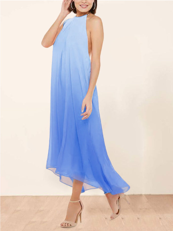 Sexy Elegant Gradient Color Party Holiday Dress