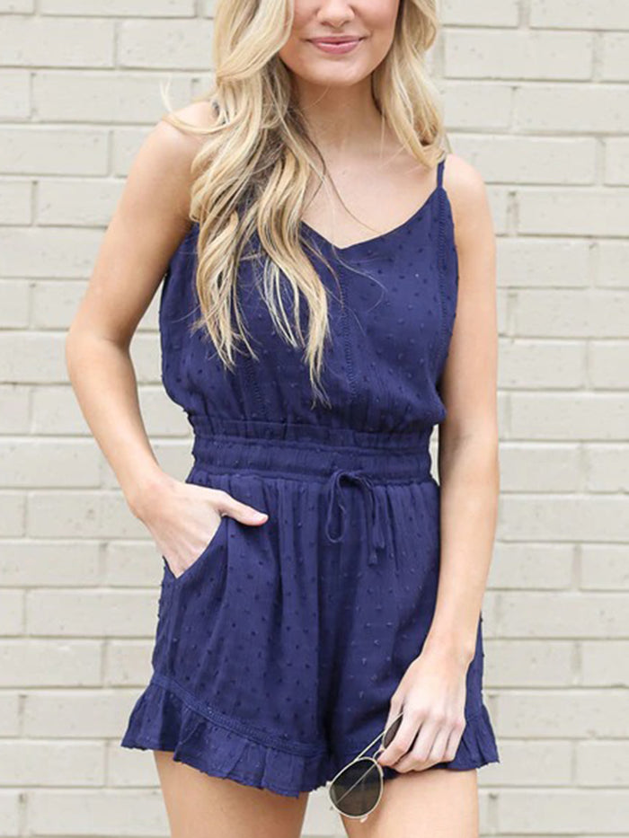Sexy Sling Dot Jumpsuit Ruffled Romper