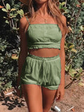 Sexy Suspender Sleeveless Two-piece Suit