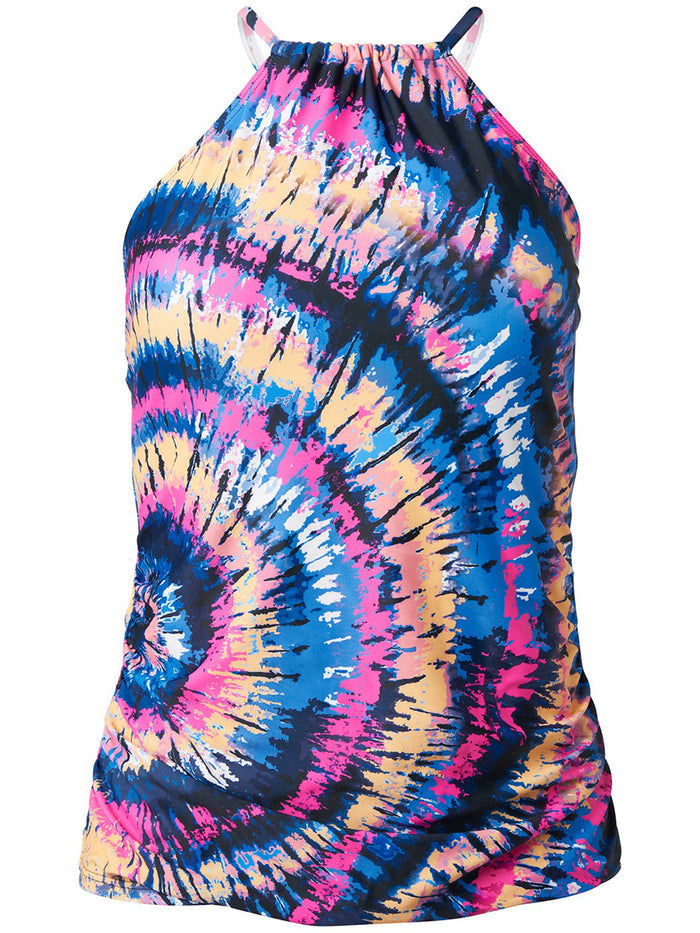 Sexy Swimsuit Ruched Side Halter Tankini