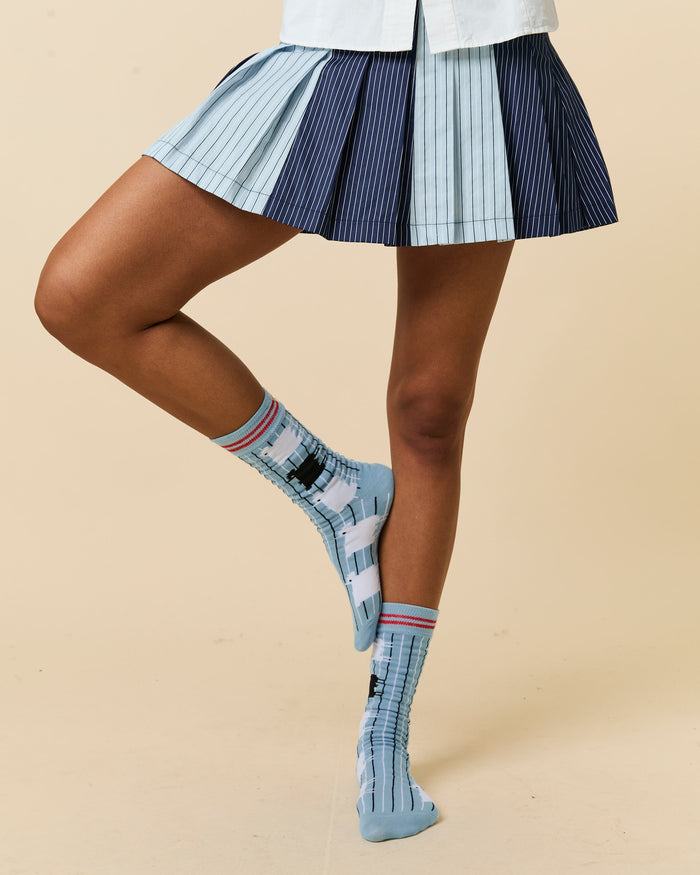 Sheep Pinstripe Socks Blue