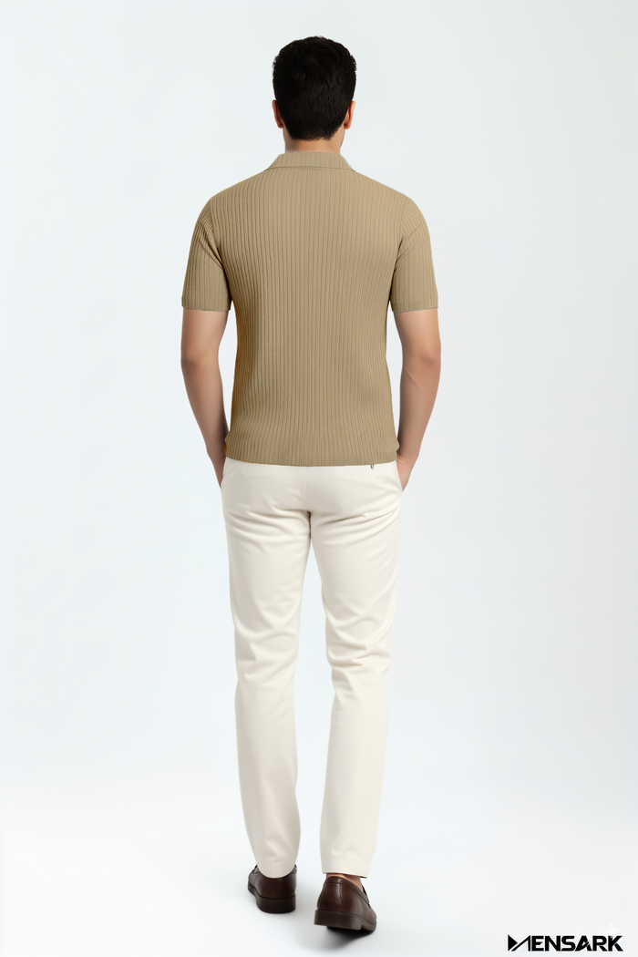 Short Sleeves Polo Shirt - Beige