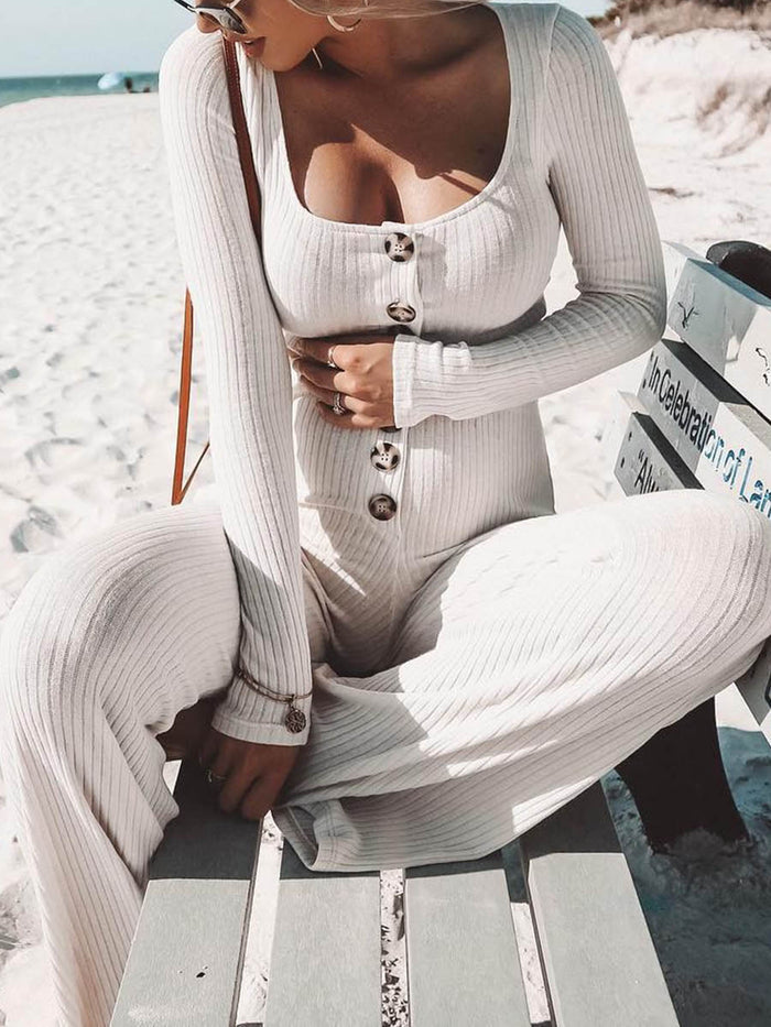 Simple Casual Knitted Pregnant Women'S Jumpsuit