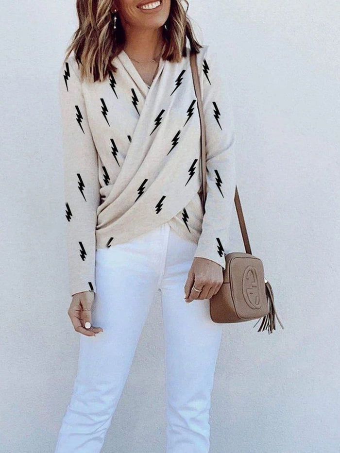 Simple Casual Loose Top Pants Knitted Suit