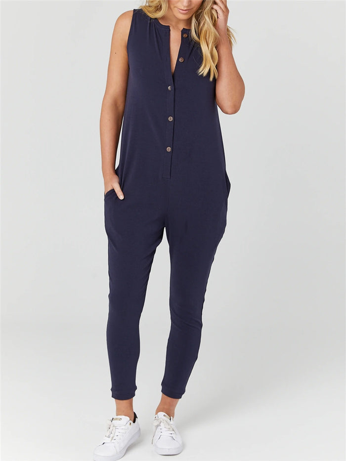 Simple Loose Suspenders Pregnant Women'S Jumpsuit