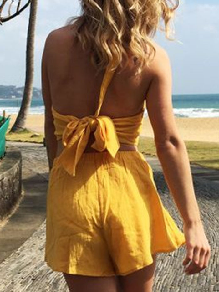 Sleeveless Casual Shorts Suit