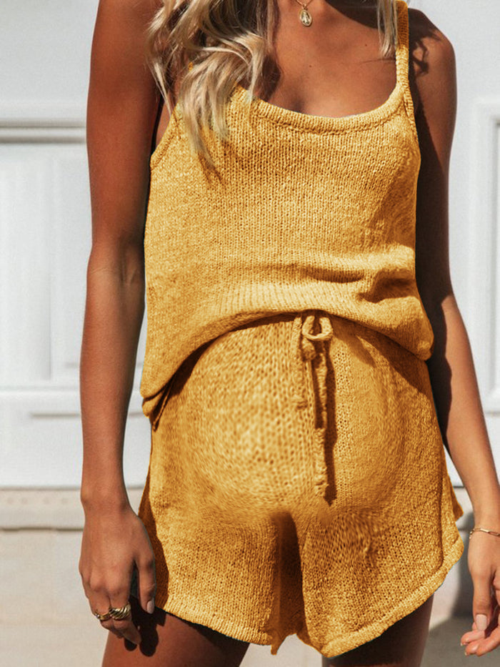 Sleeveless Two-piece Knitted Suit for Pregnant Women