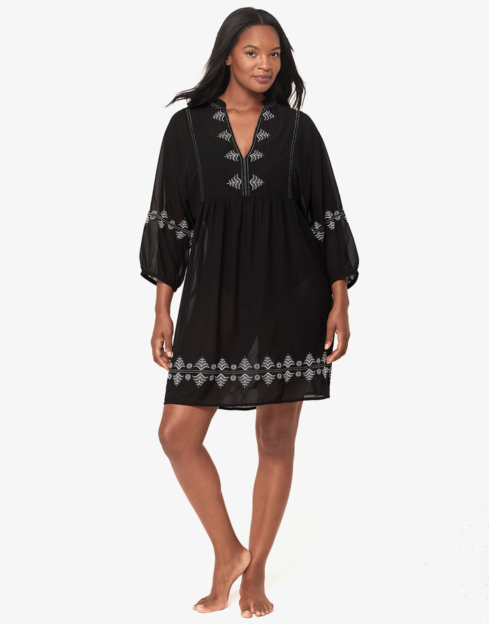 Solid Beach Dress - Black