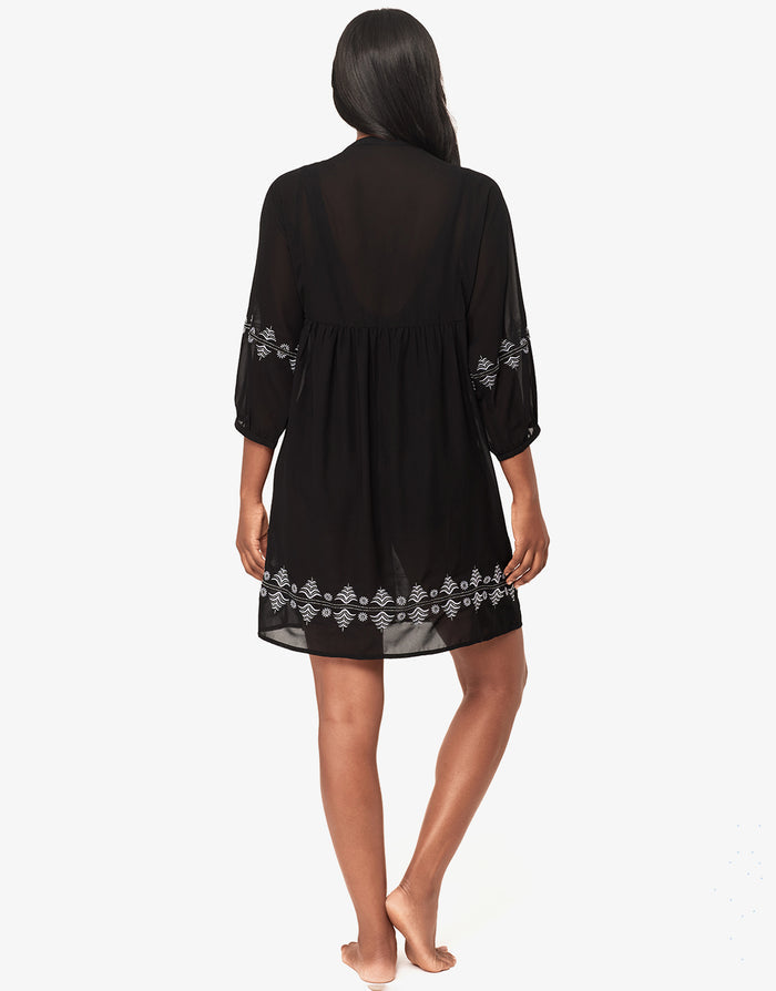 Solid Beach Dress - Black
