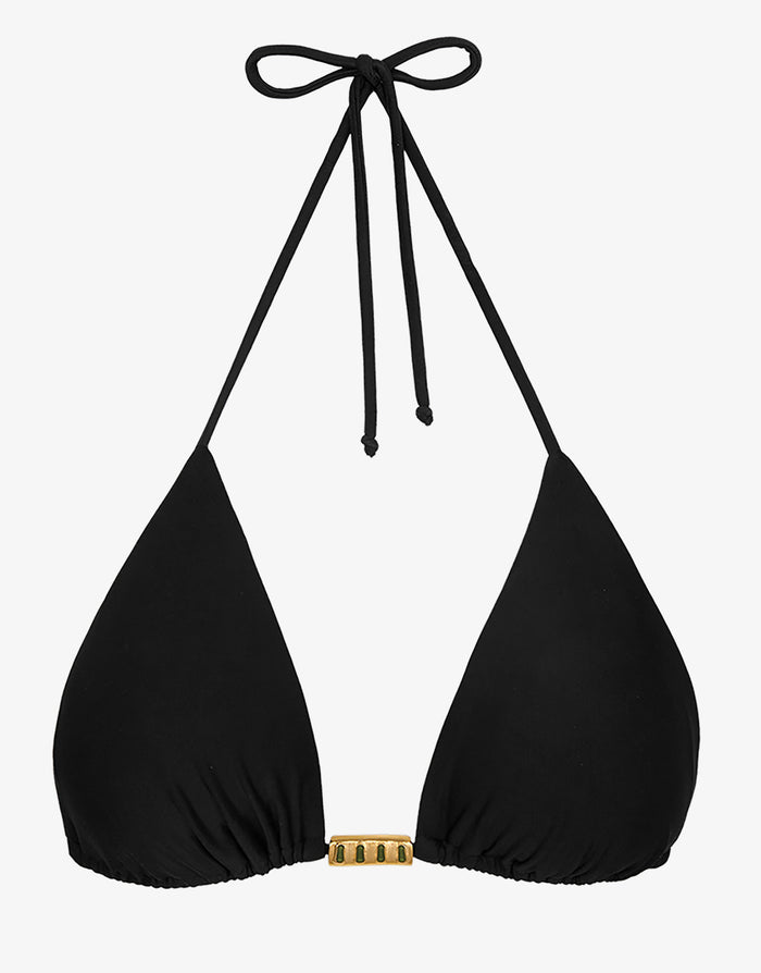 ViX Paula Hermanny Solid Besse Tri Bikini Top - Black - Simply Beach UK