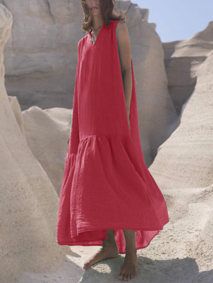 Solid Color Casual Dress