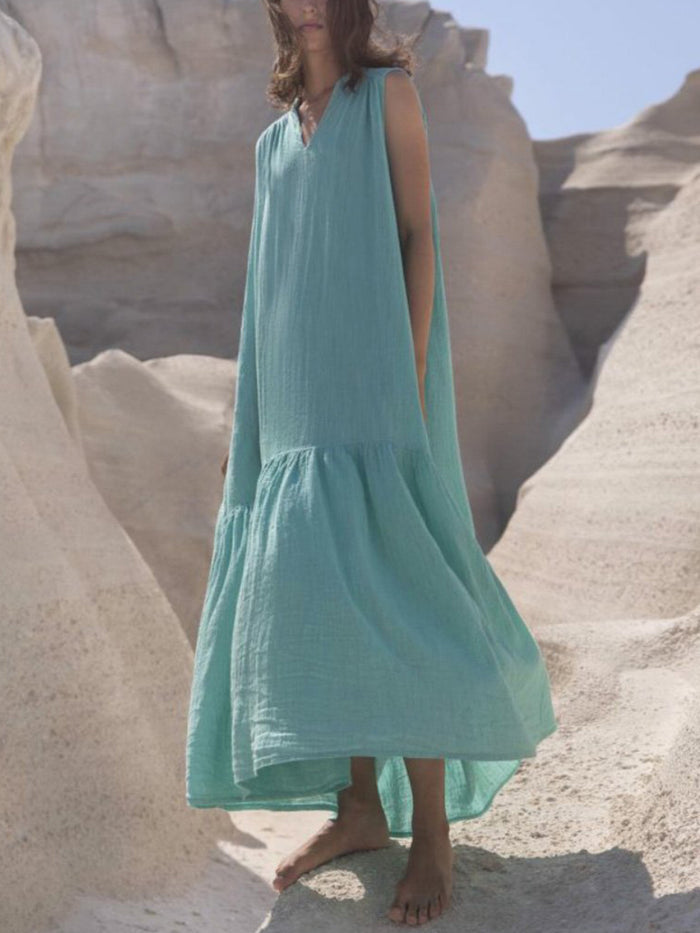 Solid Color Casual Dress
