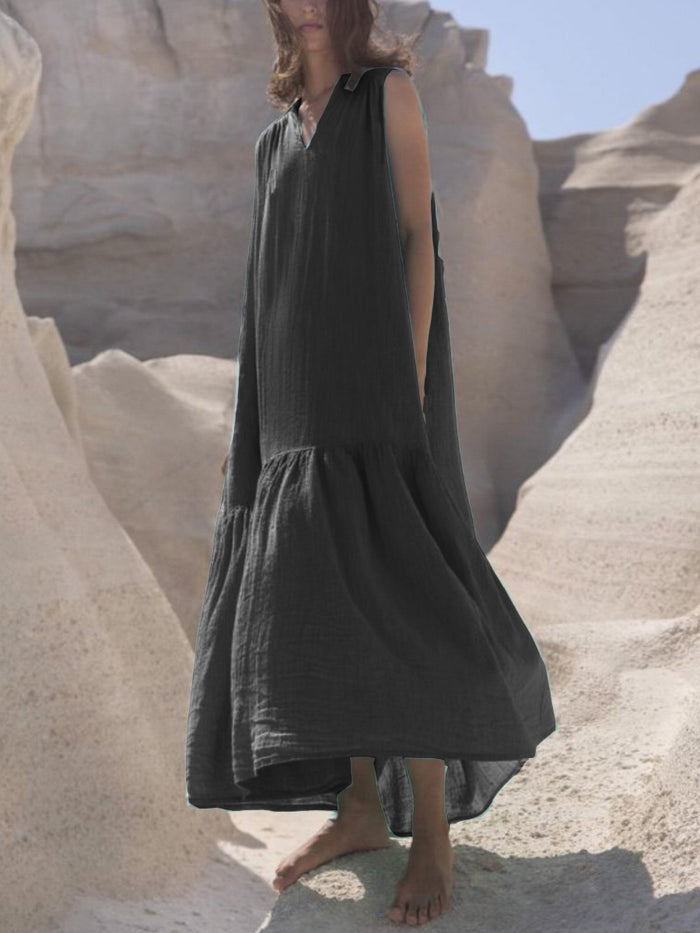 Solid Color Casual Dress