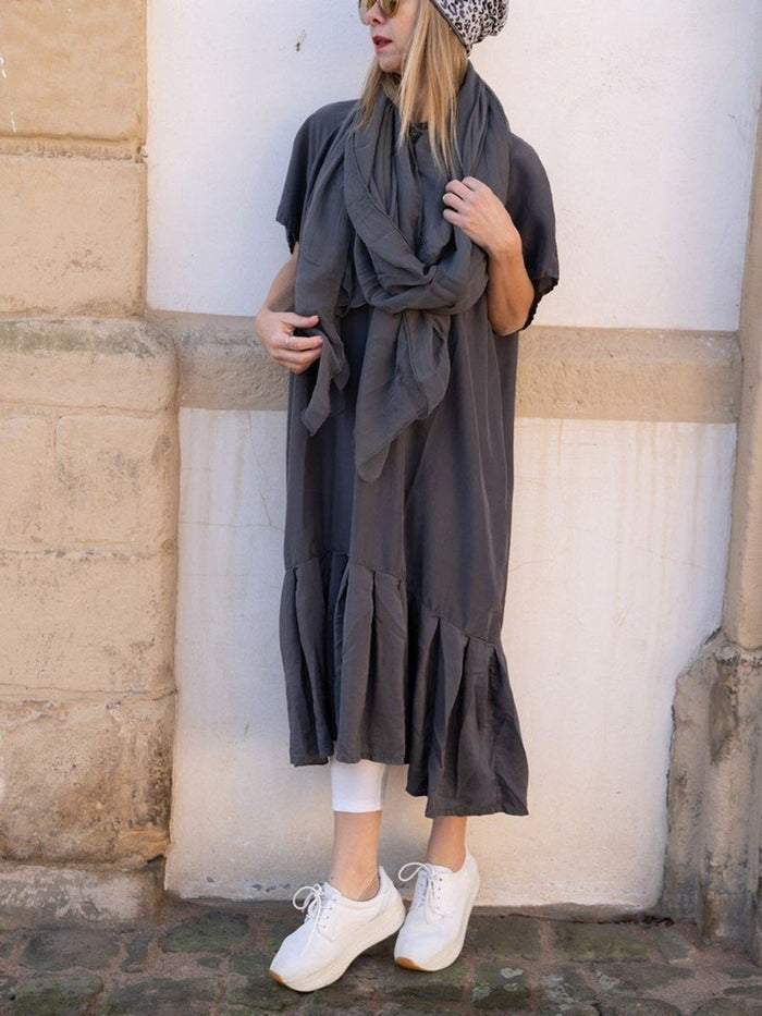 Solid Color Casual Loose Dress