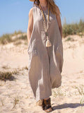 Solid Color Loose Sleeveless Dress