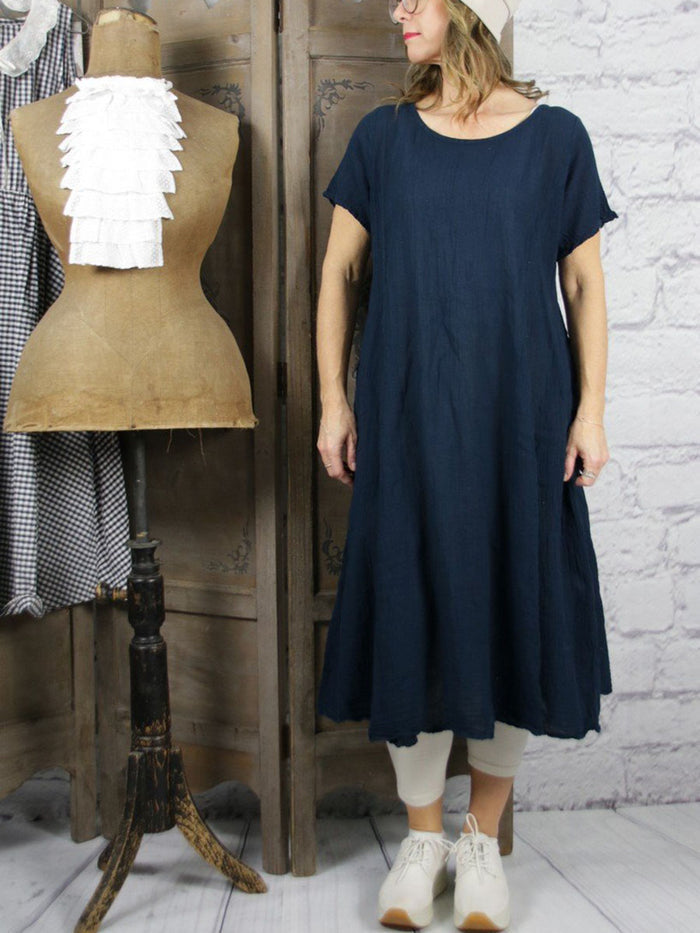Solid Color Pocket Dress