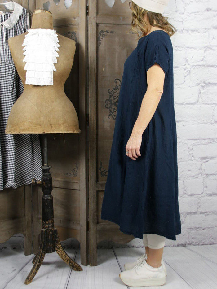 Solid Color Pocket Dress