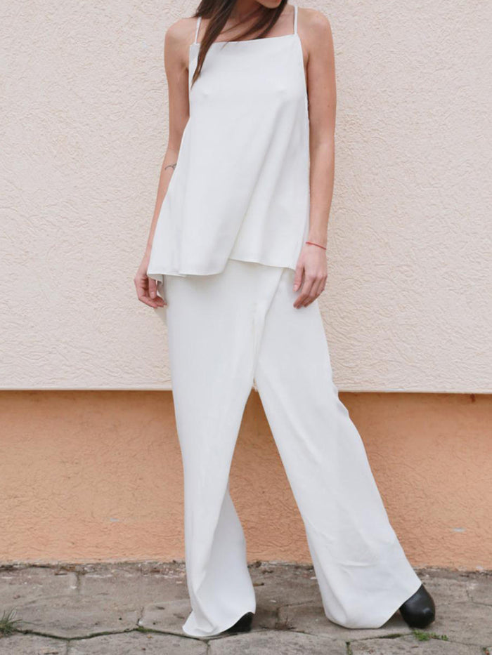 Solid Color Sling Leisure Suit