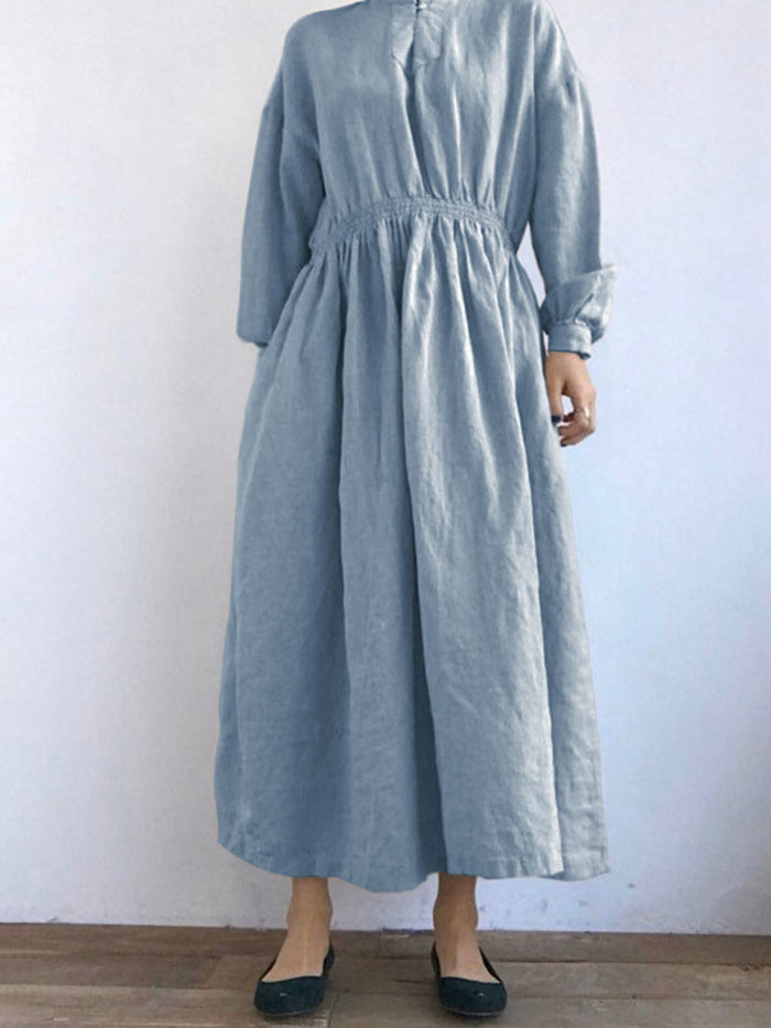 Solid Color Wild Fashion Waist Dress