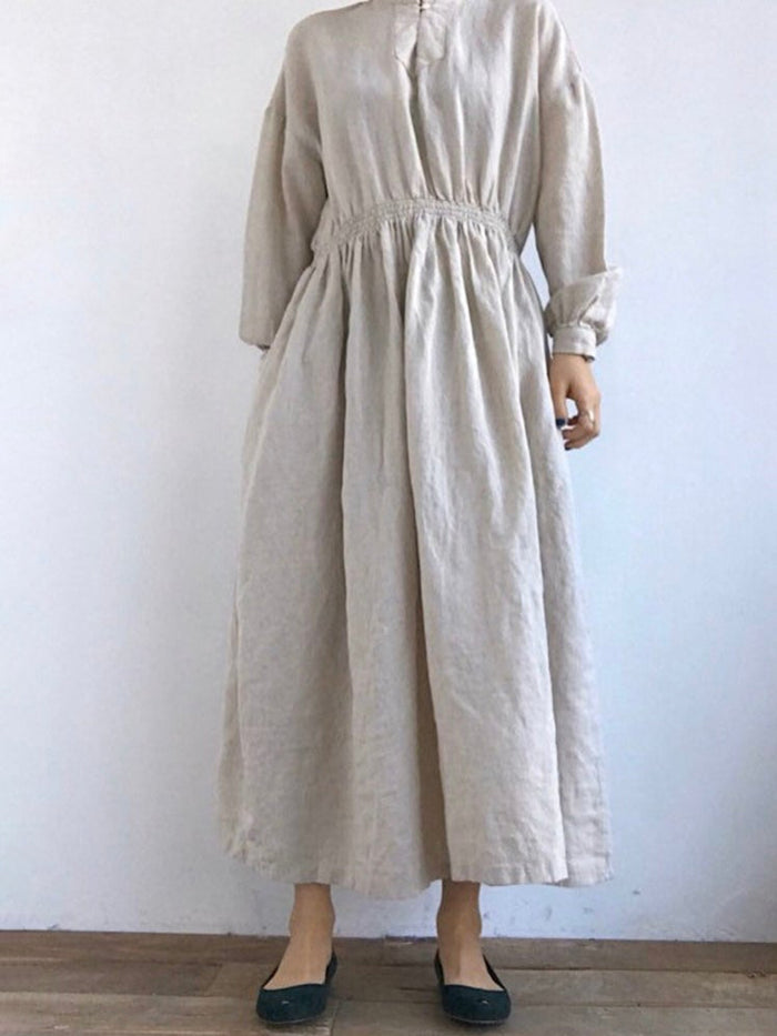 Solid Color Wild Fashion Waist Dress