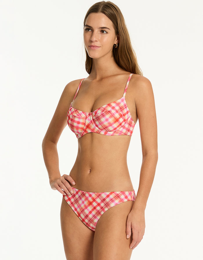 Sea Level Somerset Regular Cheeky Bikini Pant - Pink - Simply Beach UK