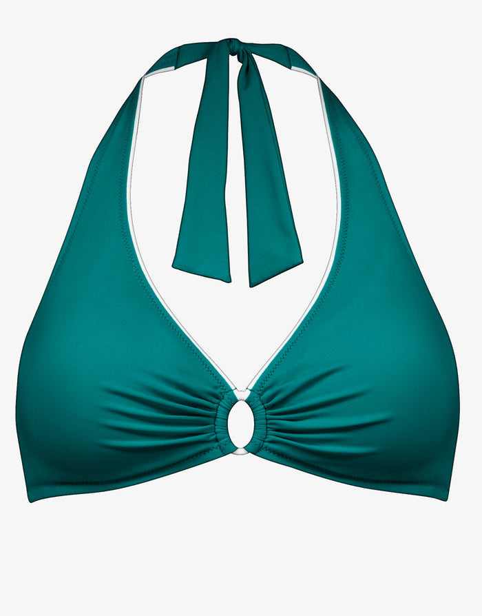 Lidea Sports Club Ring Halter Bikini Top - Teal - Simply Beach UK