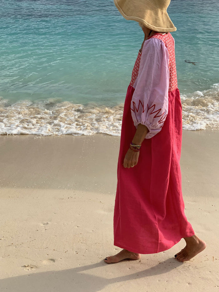 Square Neck Solid Long Dress