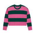 Stripe Cashmere Sweater Evergreen Pink
