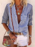 Striped Printed Shirt with Holiday Pocket