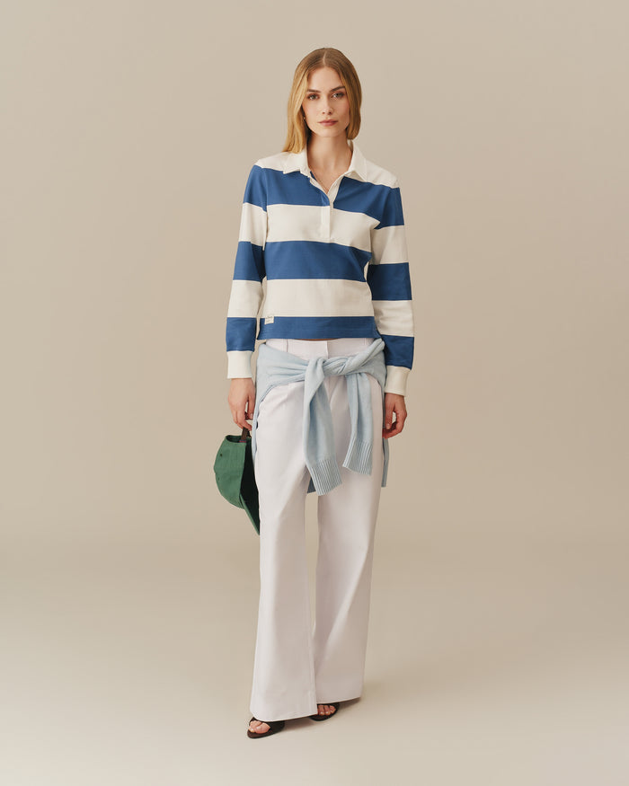 Striped Rugby Blue White Stripe