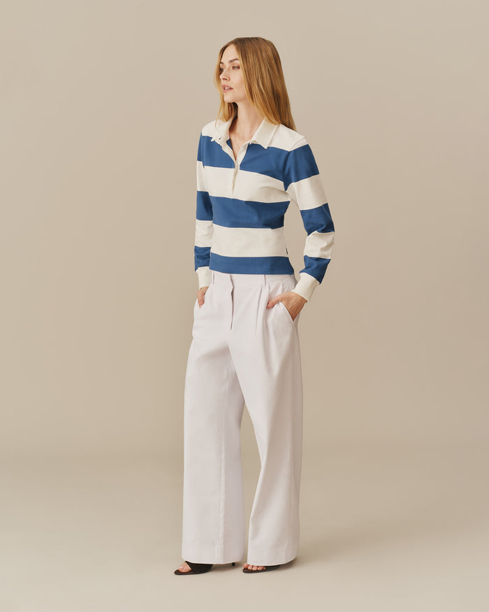 Striped Rugby Blue White Stripe