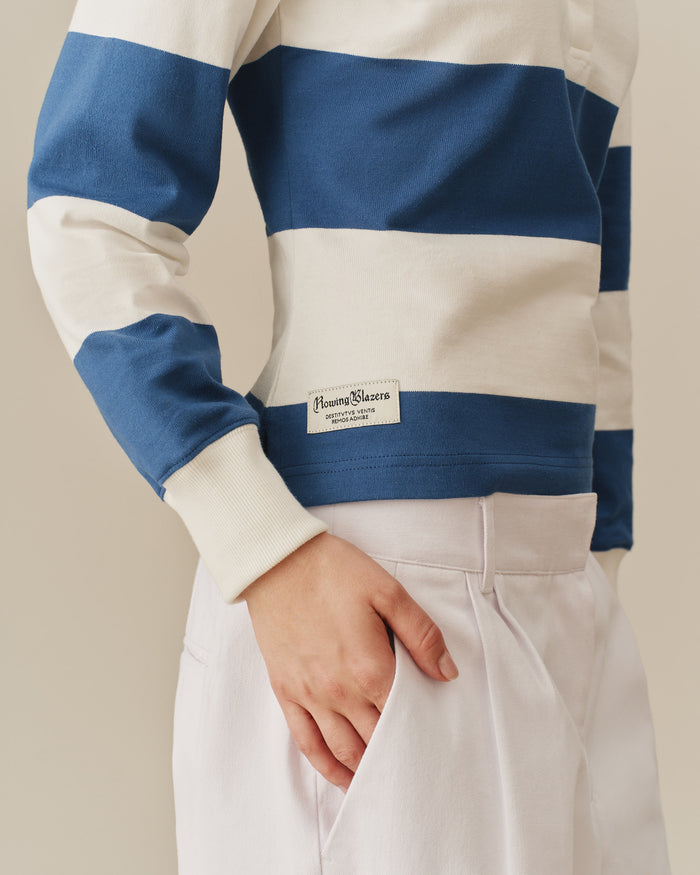 Striped Rugby Blue White Stripe