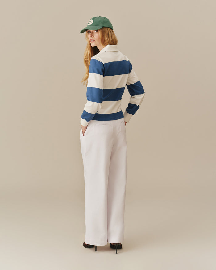 Striped Rugby Blue White Stripe