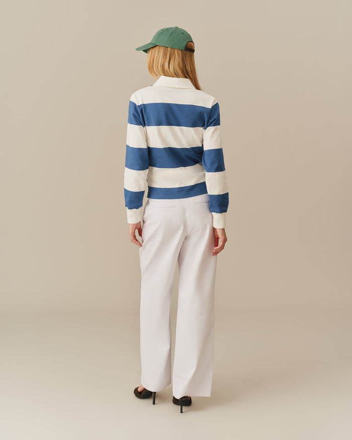Striped Rugby Blue White Stripe
