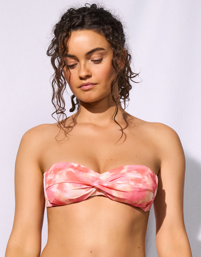 Watercult Sunhaze Dreams Twist Bandeau Bikini Top - Solar Energy - Simply Beach UK