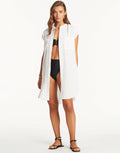 Sunset Sleeveless Cover Up - White - Simply Beach UK