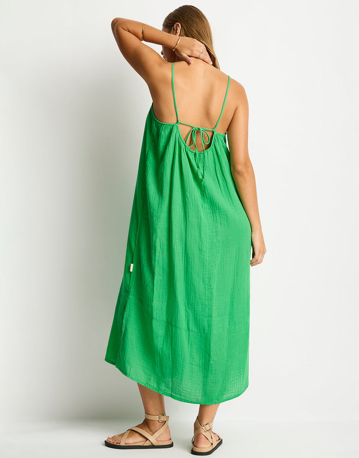 Sea Level Sunset Tie Back Sundress - Kelly Green - Simply Beach UK