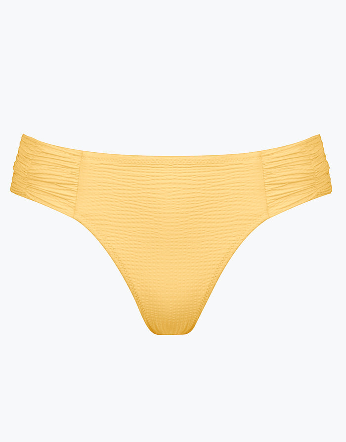 Watercult Suntouched Solids Ruched Side Bikini Pant - Lemony - Simply Beach UK